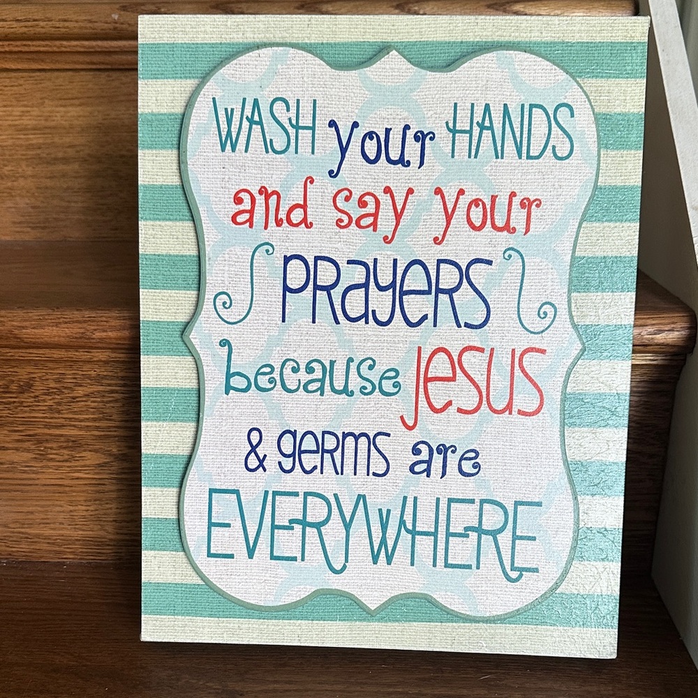 Hobby Lobby Striped Inspirational Wall Art - Blue, Red, Green